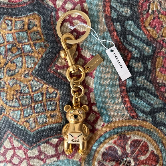 Coach Gold Bear Keychain - Picture 1 of 2